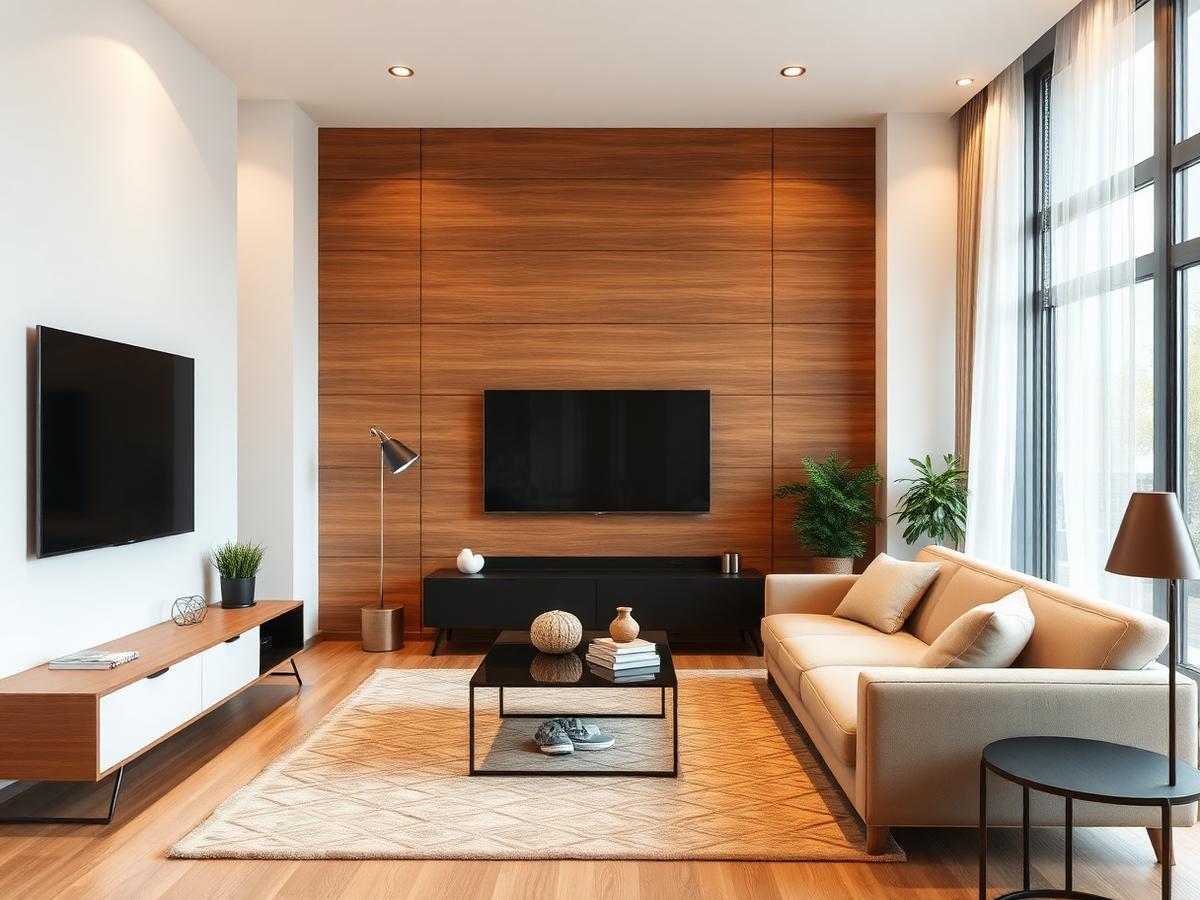 Living room woodwork after completion
