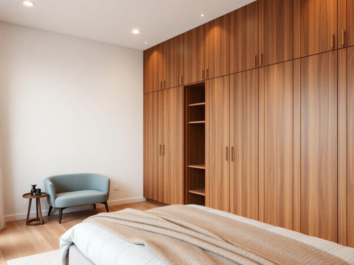Bedroom storage after completion