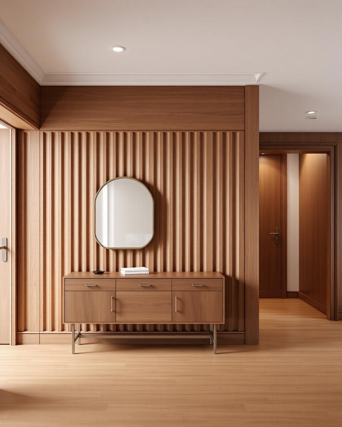 Wall Panels — Fluted foyer panelling, Bengaluru